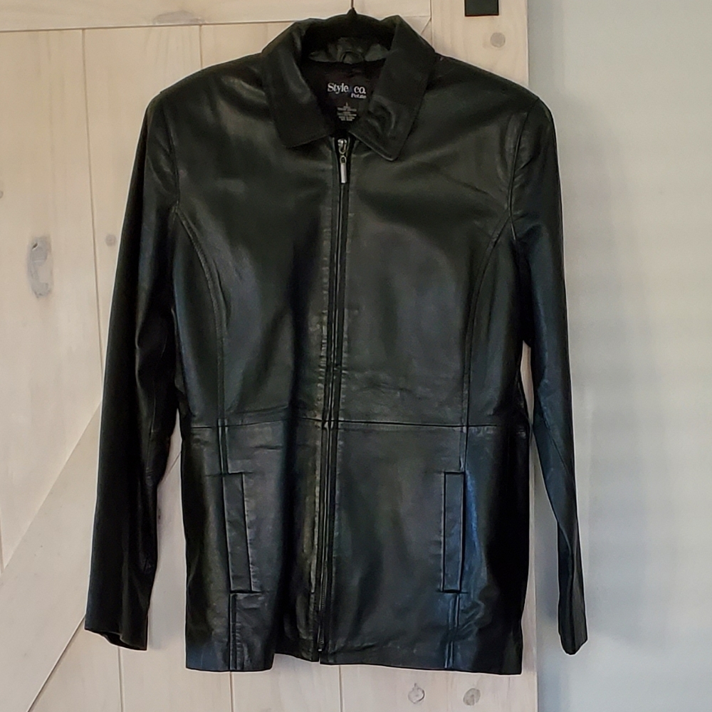 Style & Co petite leather jacket